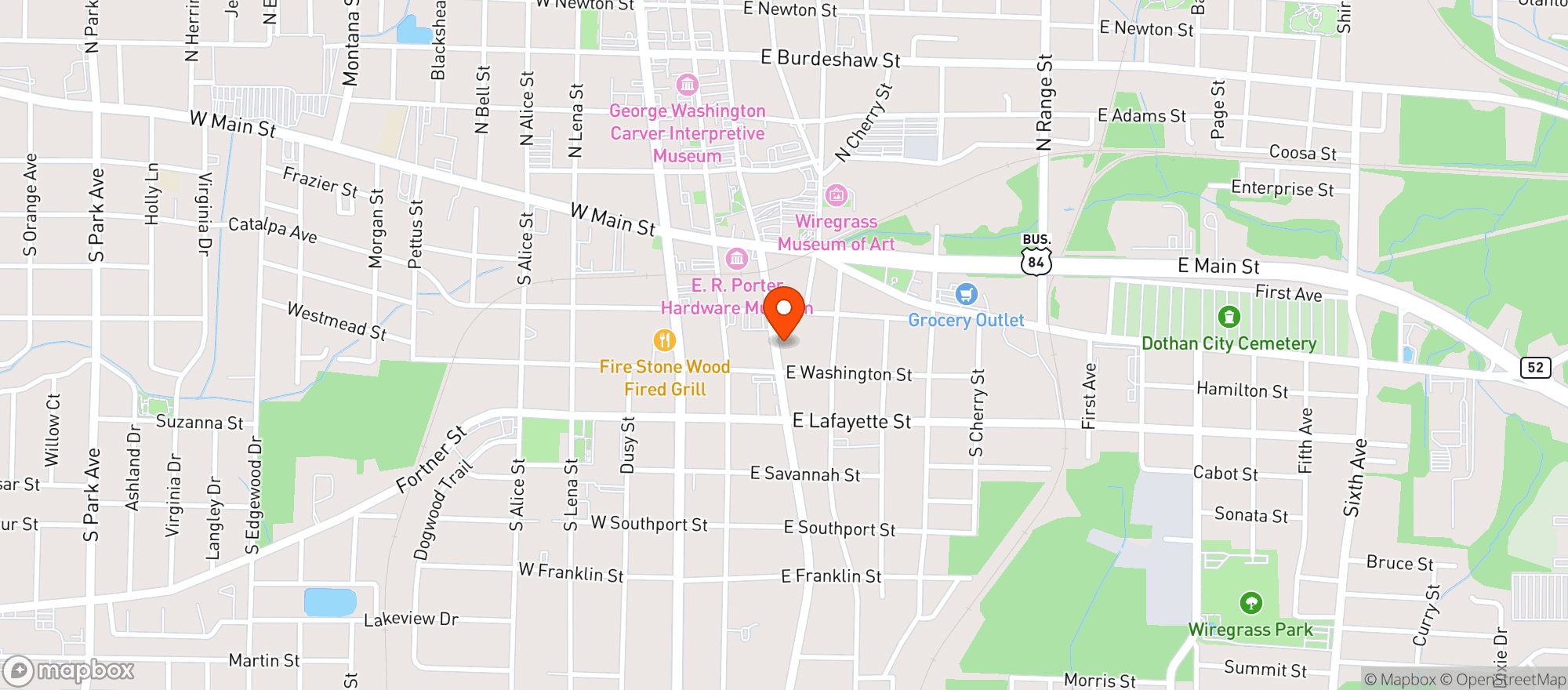 Map showing The Thirsty Pig