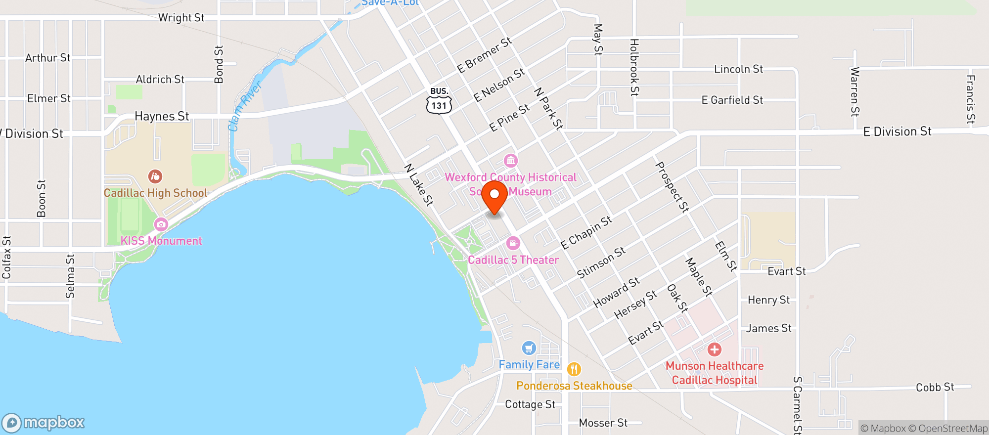 Map showing Clam Lake Beer Company
