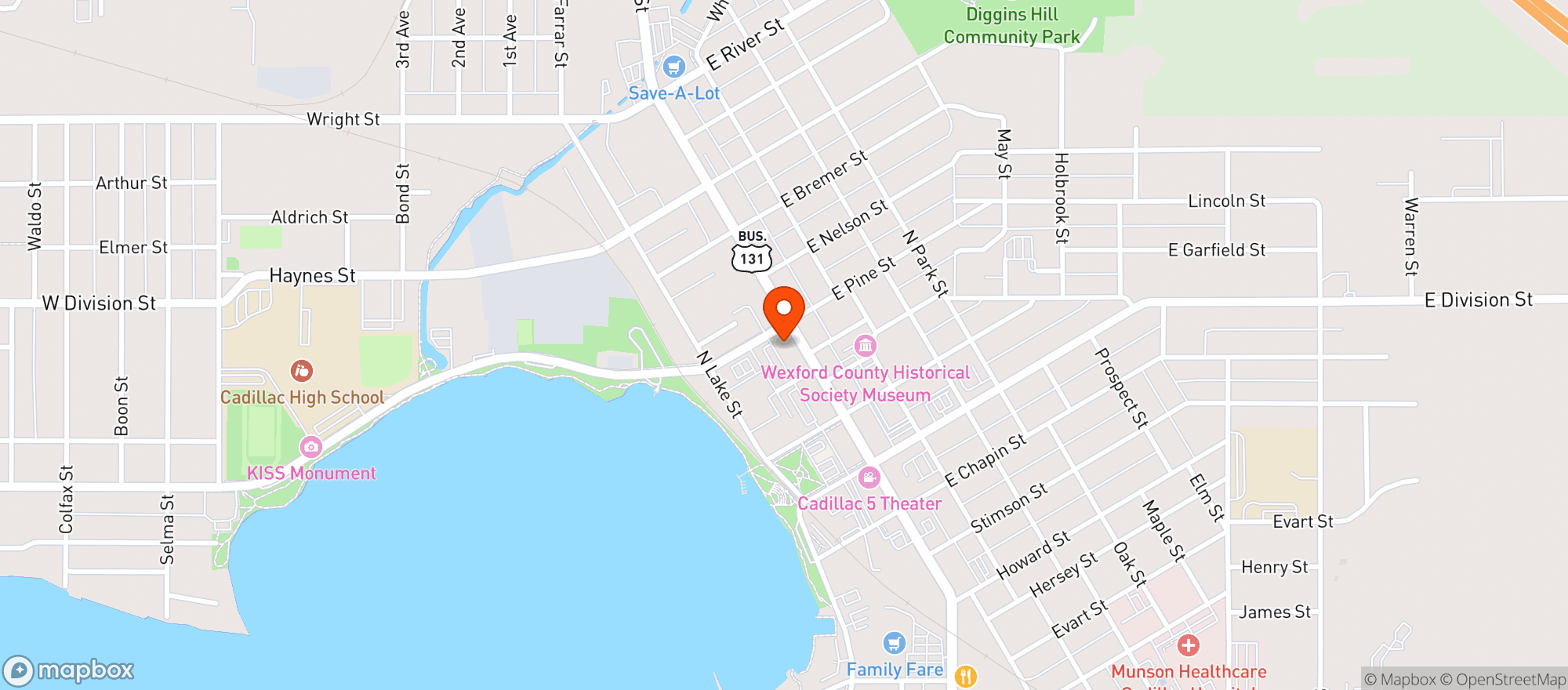 Map showing Apple Valley Cadillac Infra