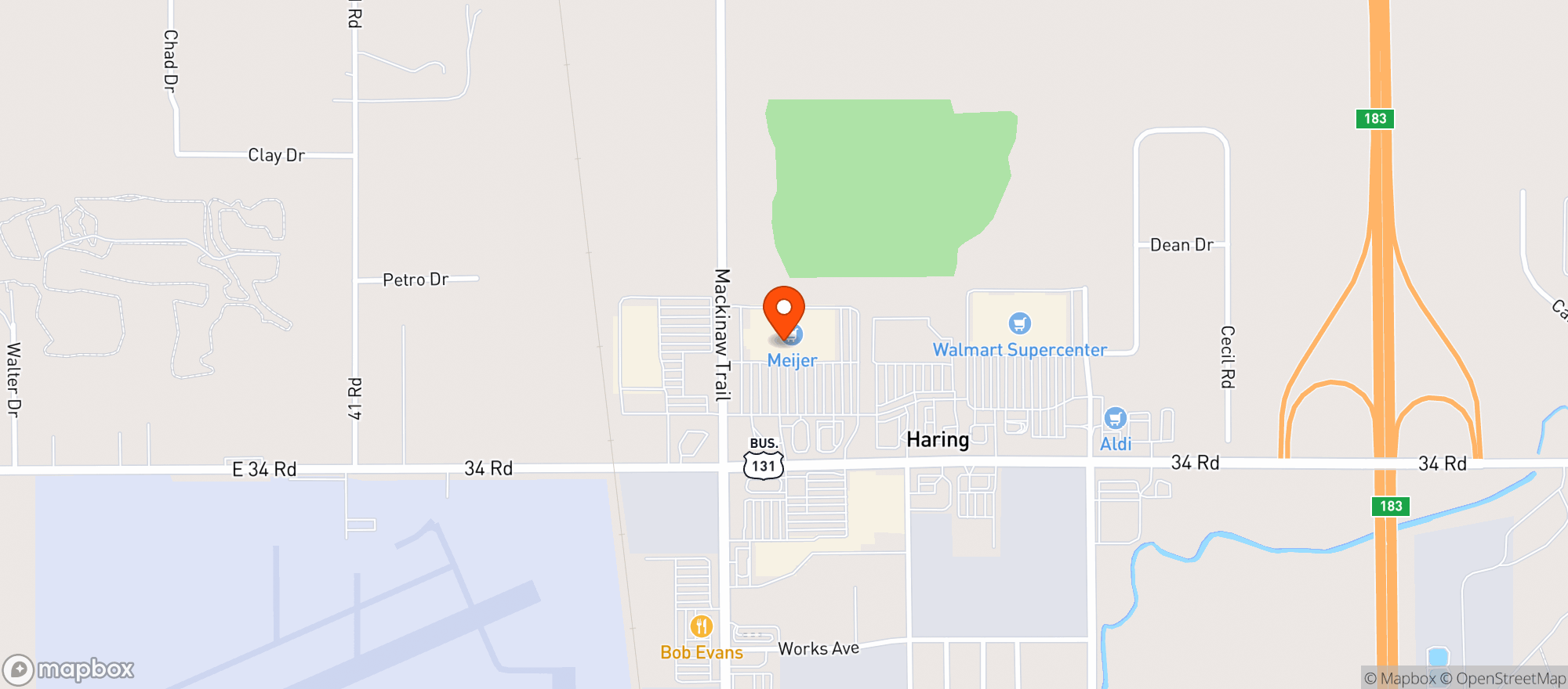 Map showing Meijer