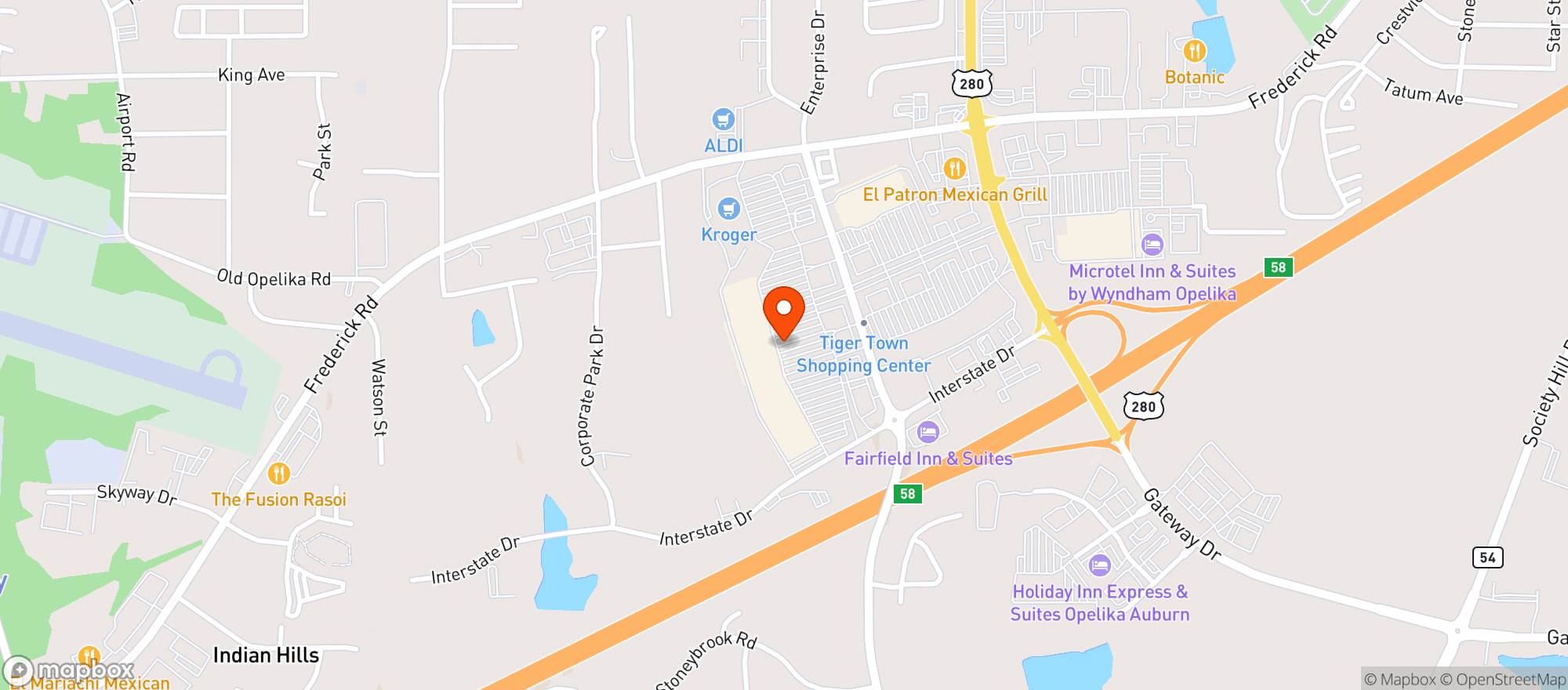 Map showing Target