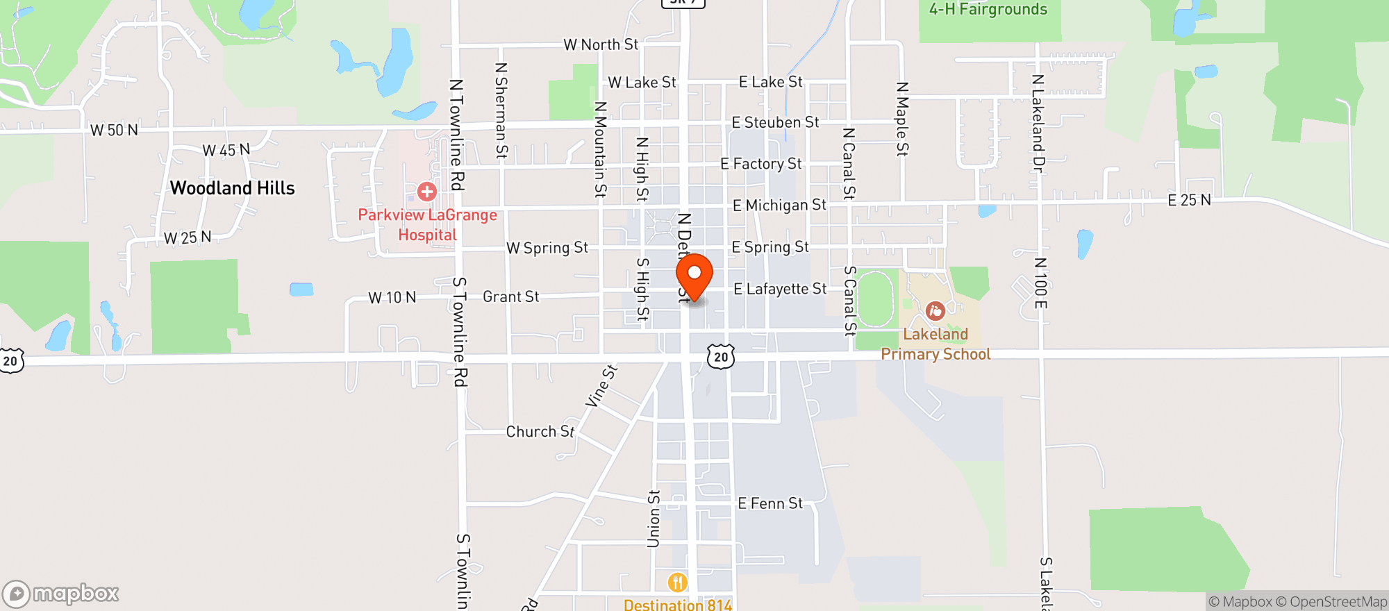 Map showing Linders Tavern On Main