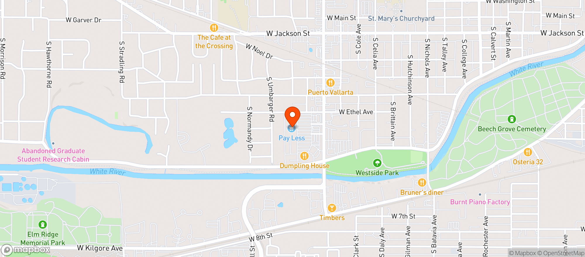 Map showing Kroger