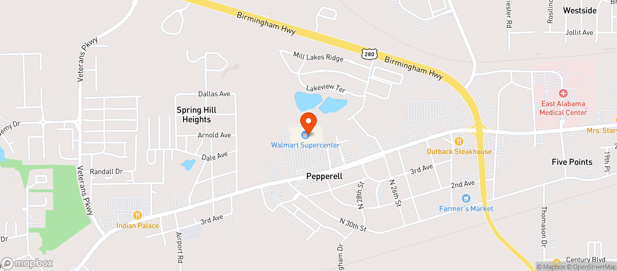 Map showing Walmart Supercenter