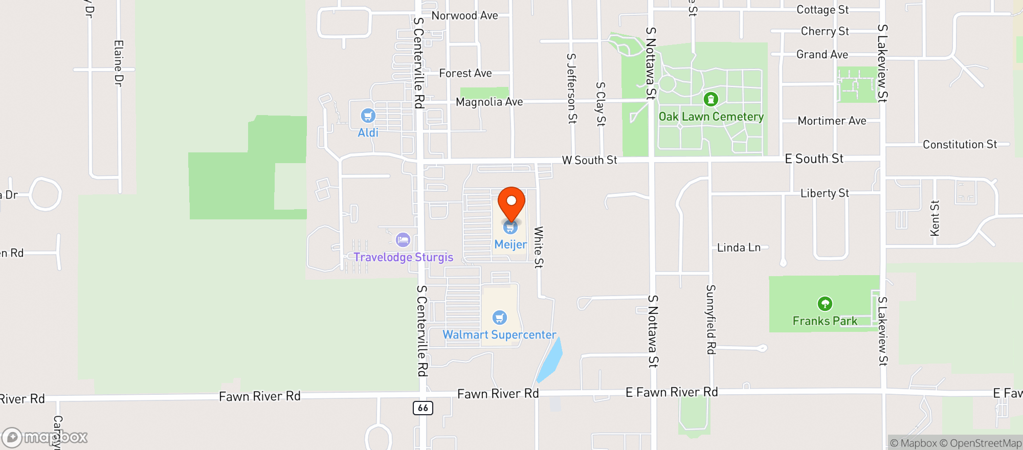 Map showing Meijer