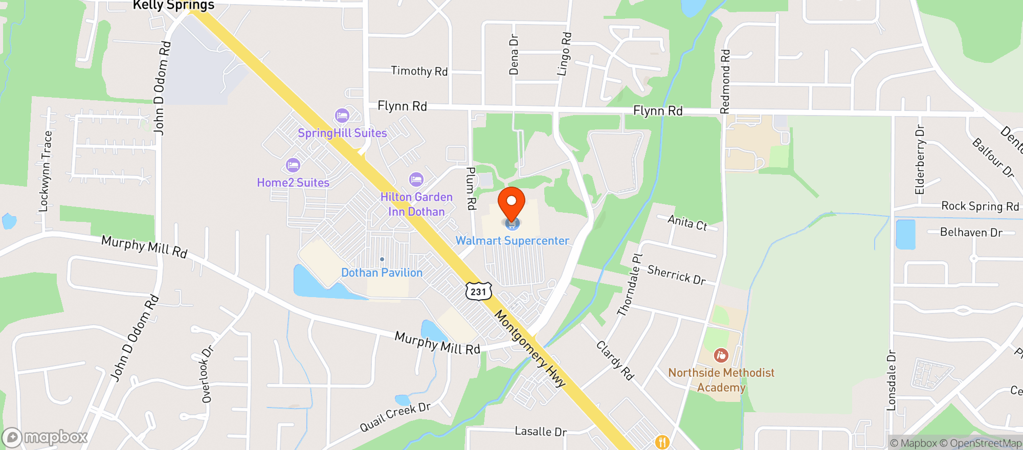 Map showing Walmart Supercenter