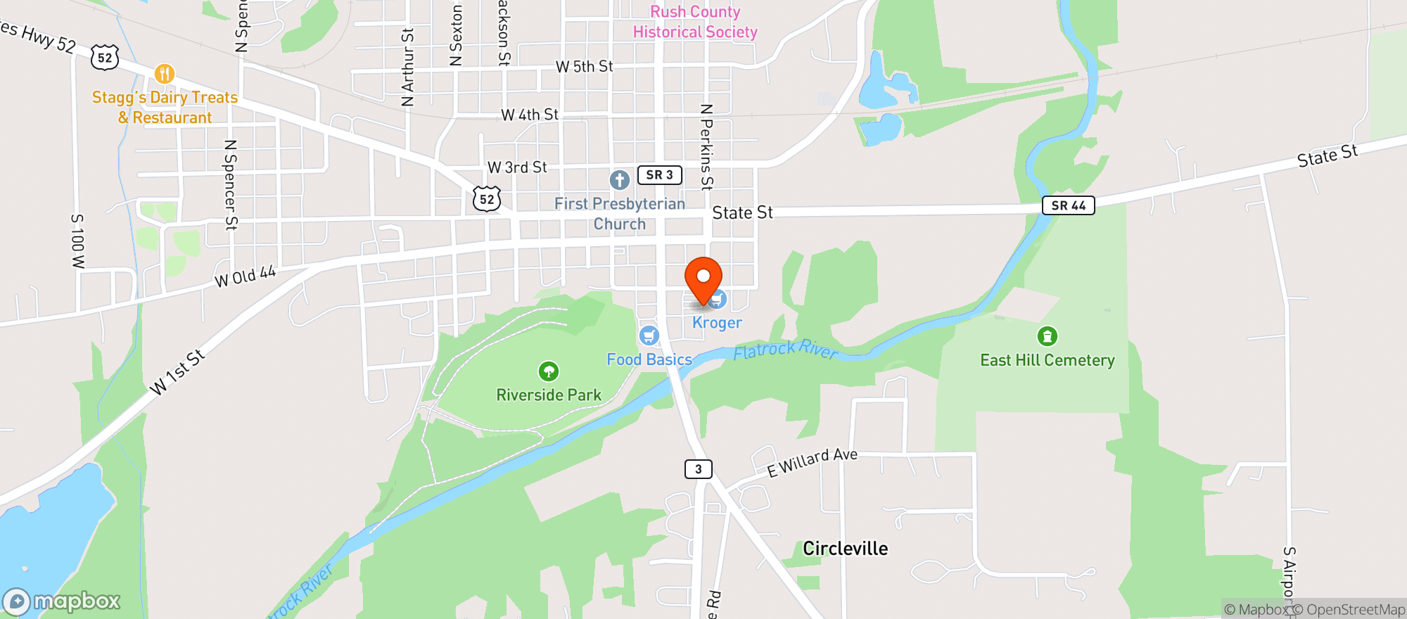 Map showing Kroger #96