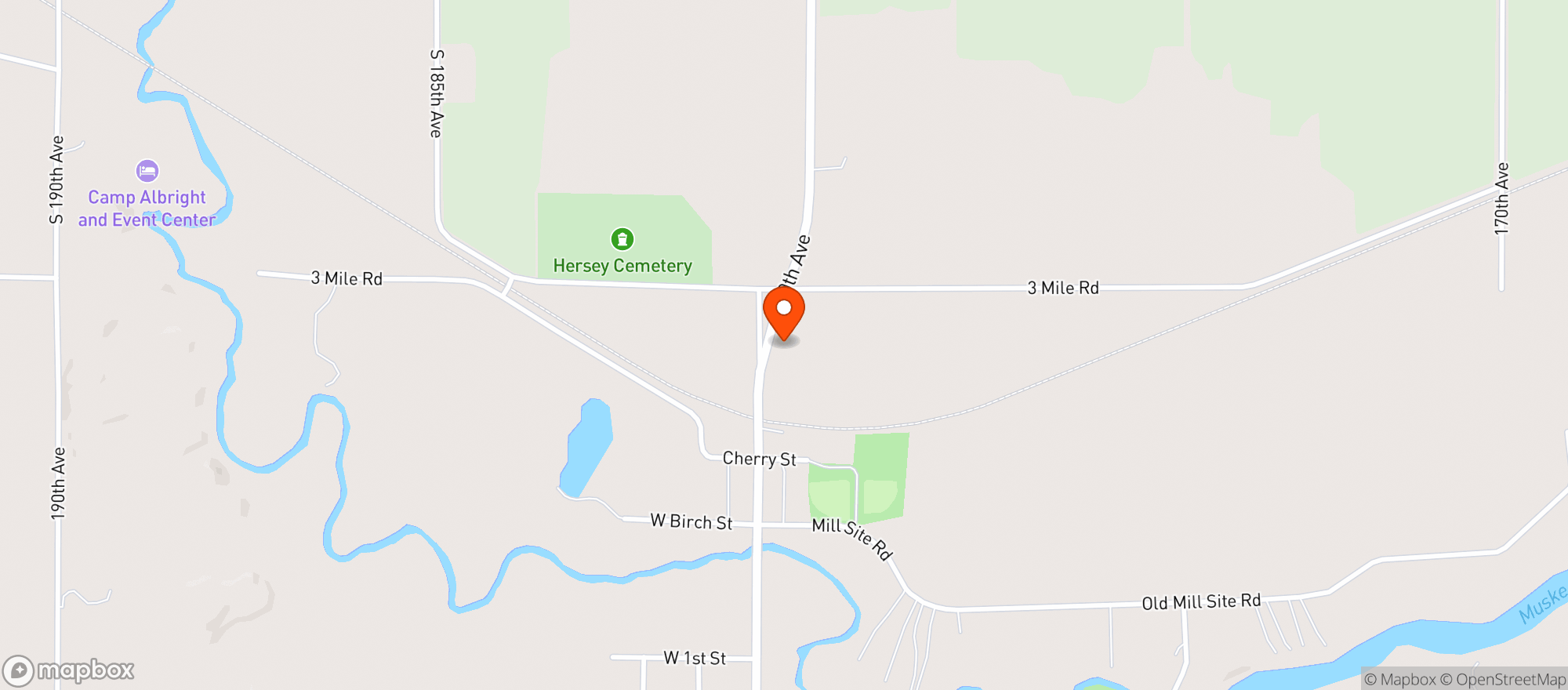 Map showing THE KOUNTRY STORE
