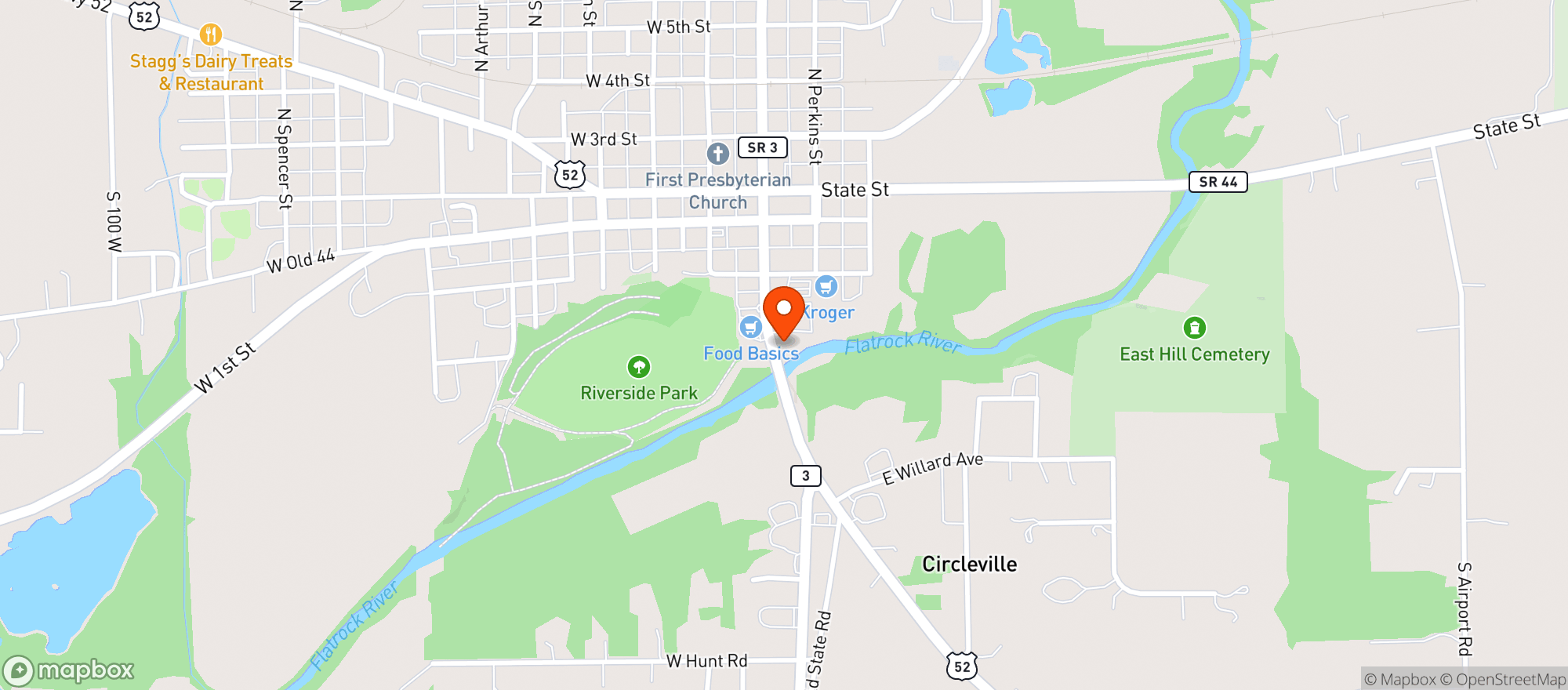 Map showing Bob O Link