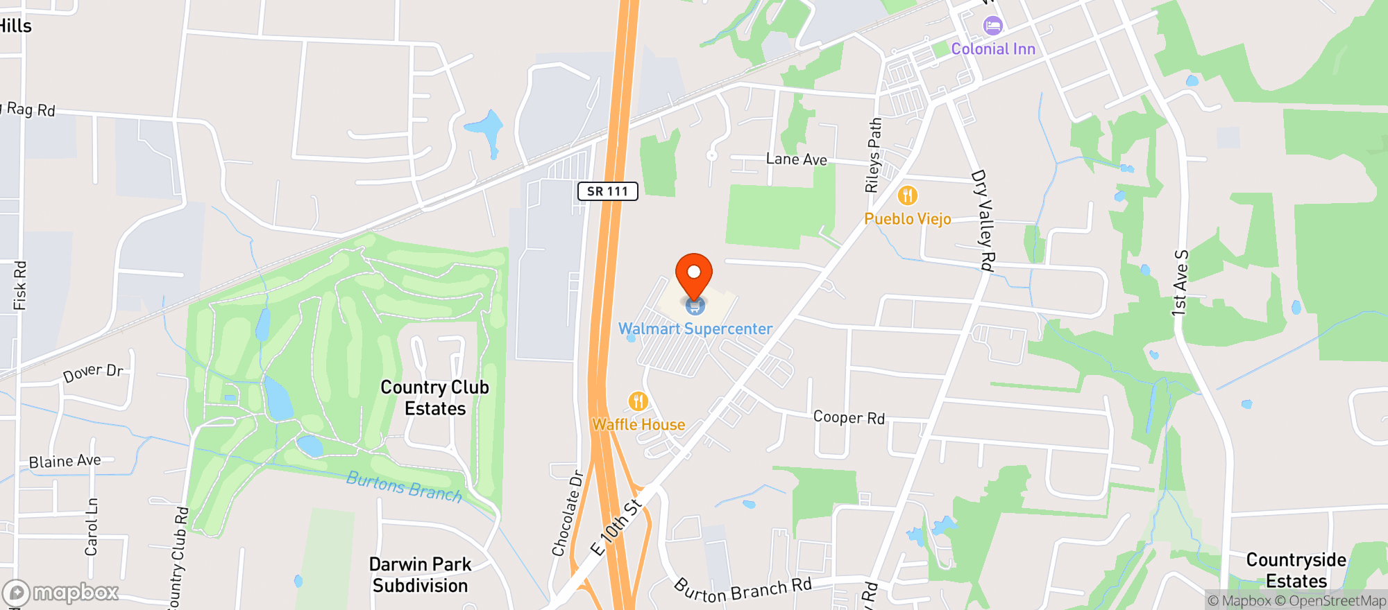 Map showing Walmart Supercenter
