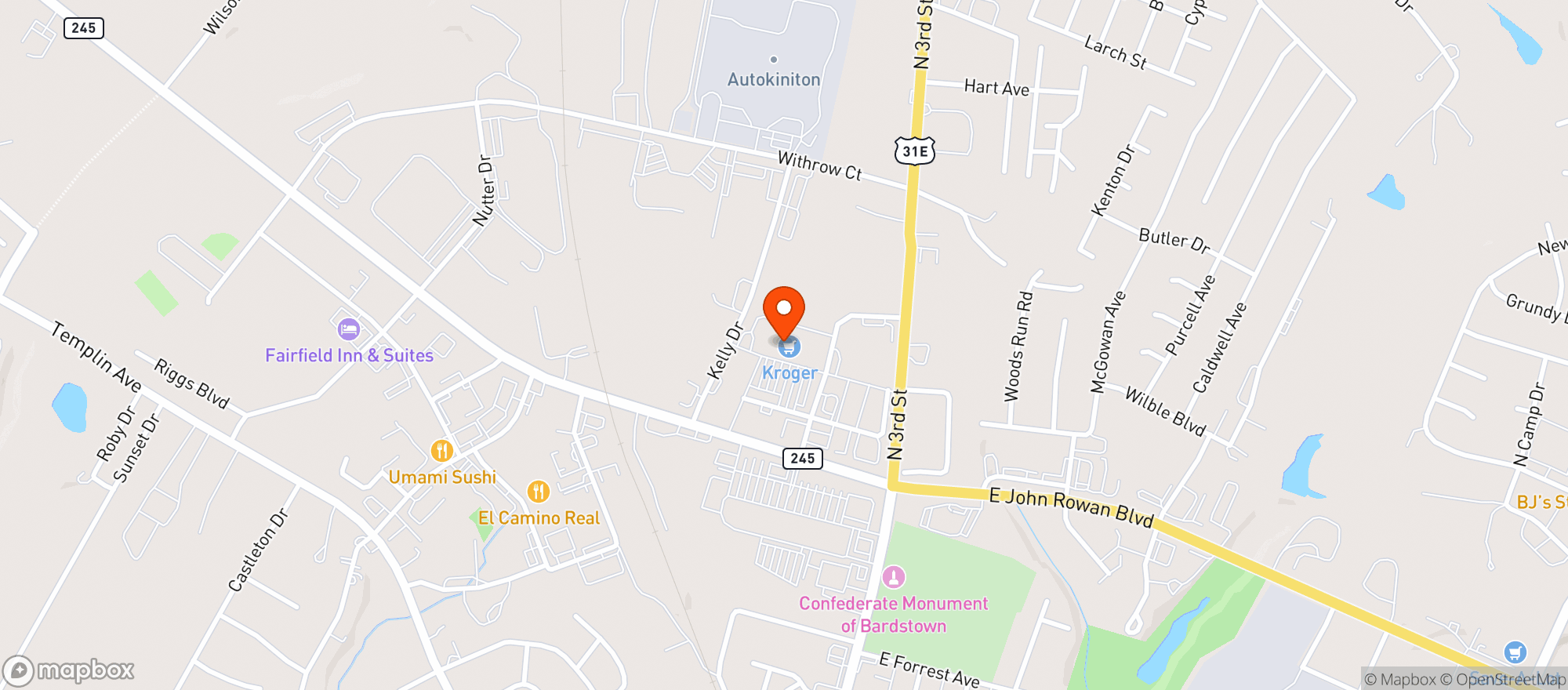 Map showing Kroger