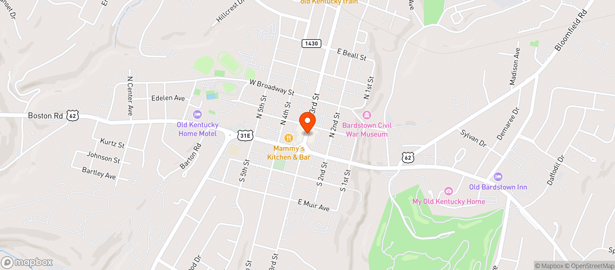 Map showing Evergreen Liquors