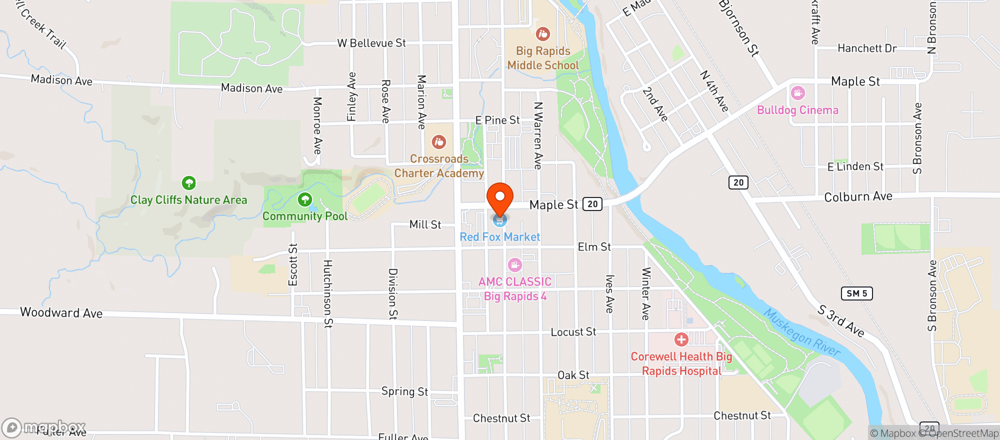 Map showing Red Fox Market