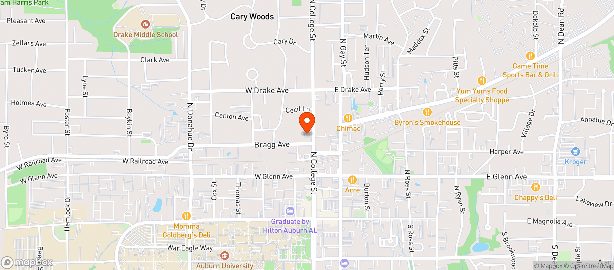 Map showing TIGER FOOD MART