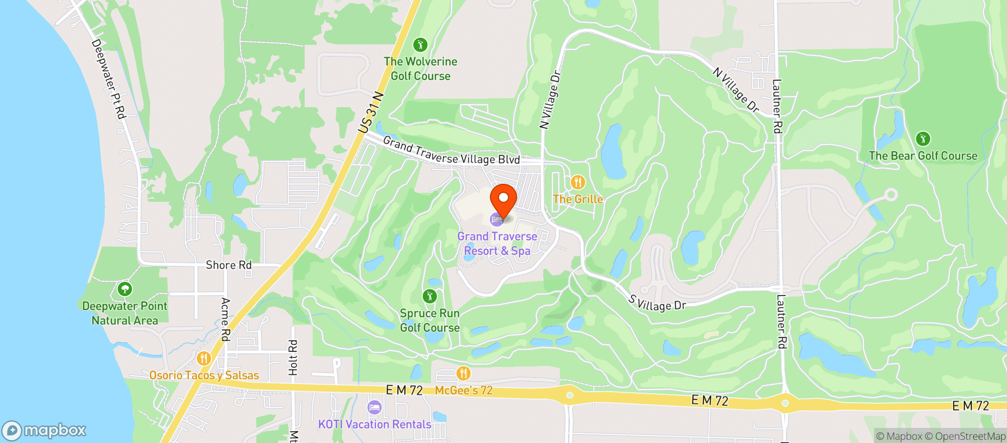 Map showing Grand Traverse Resort