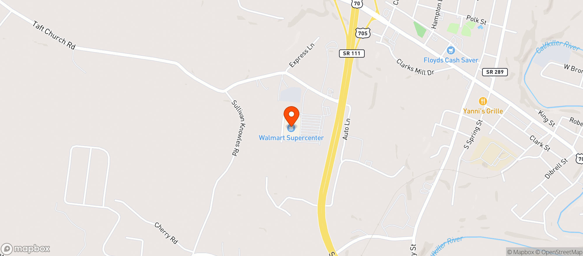 Map showing Walmart Supercenter