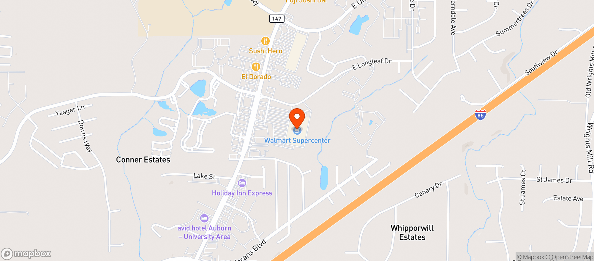 Map showing Walmart Supercenter