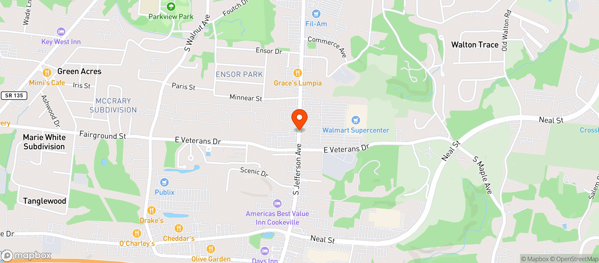 Map showing Walmart Supercenter