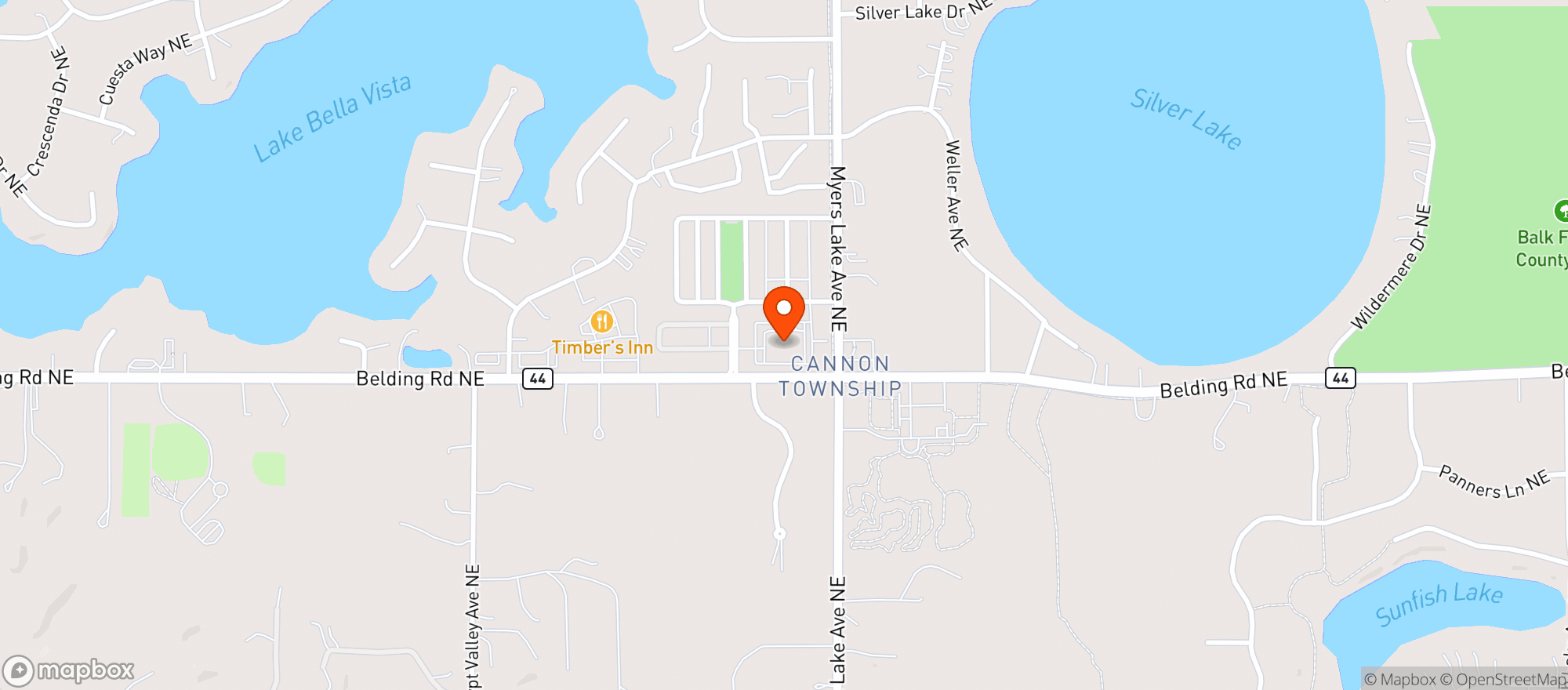 Map showing Ric's Food Center