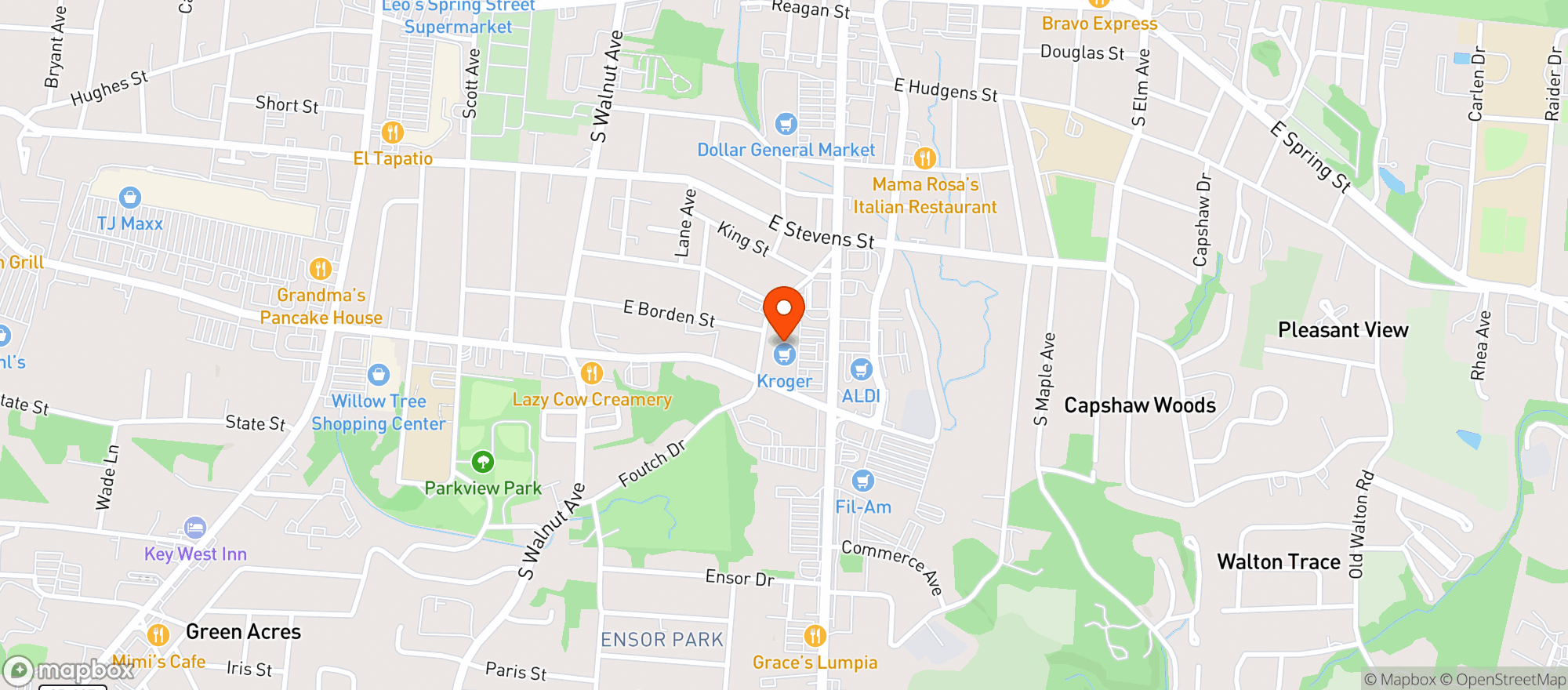 Map showing Kroger