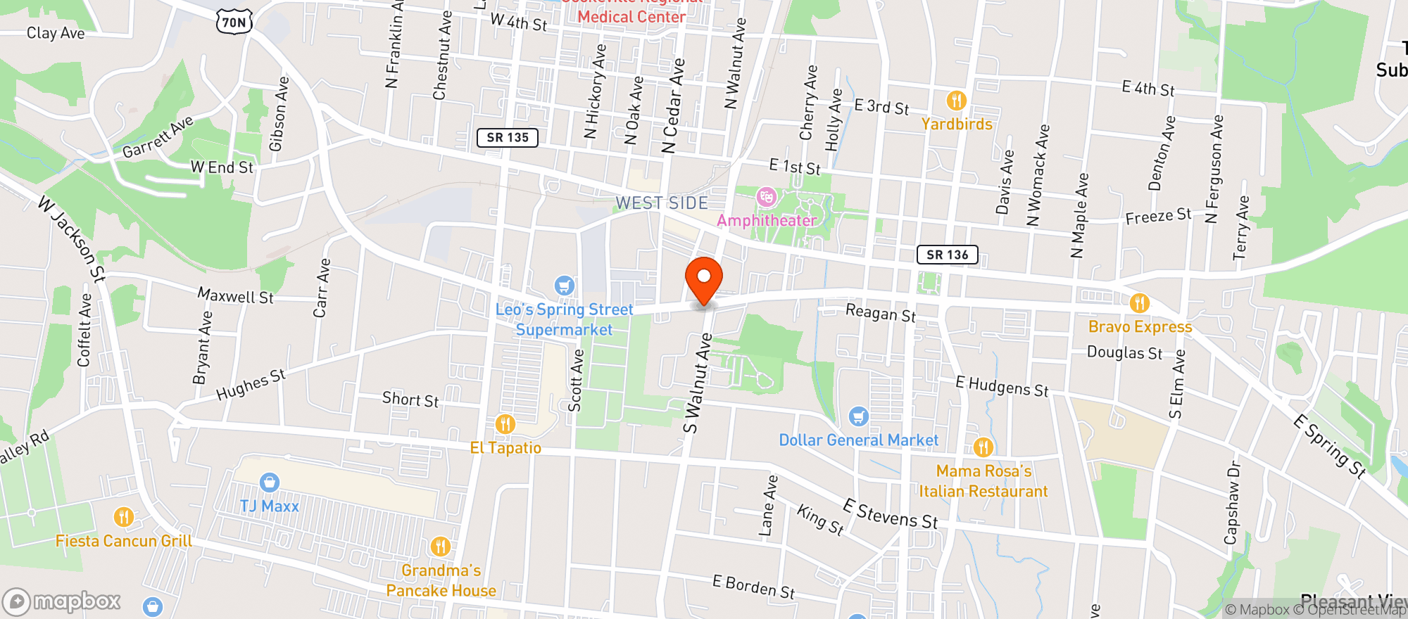 Map showing Genes Place Pizzeria