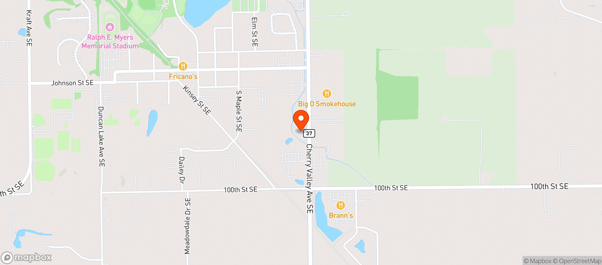 Map showing Marathon Cherry Valley