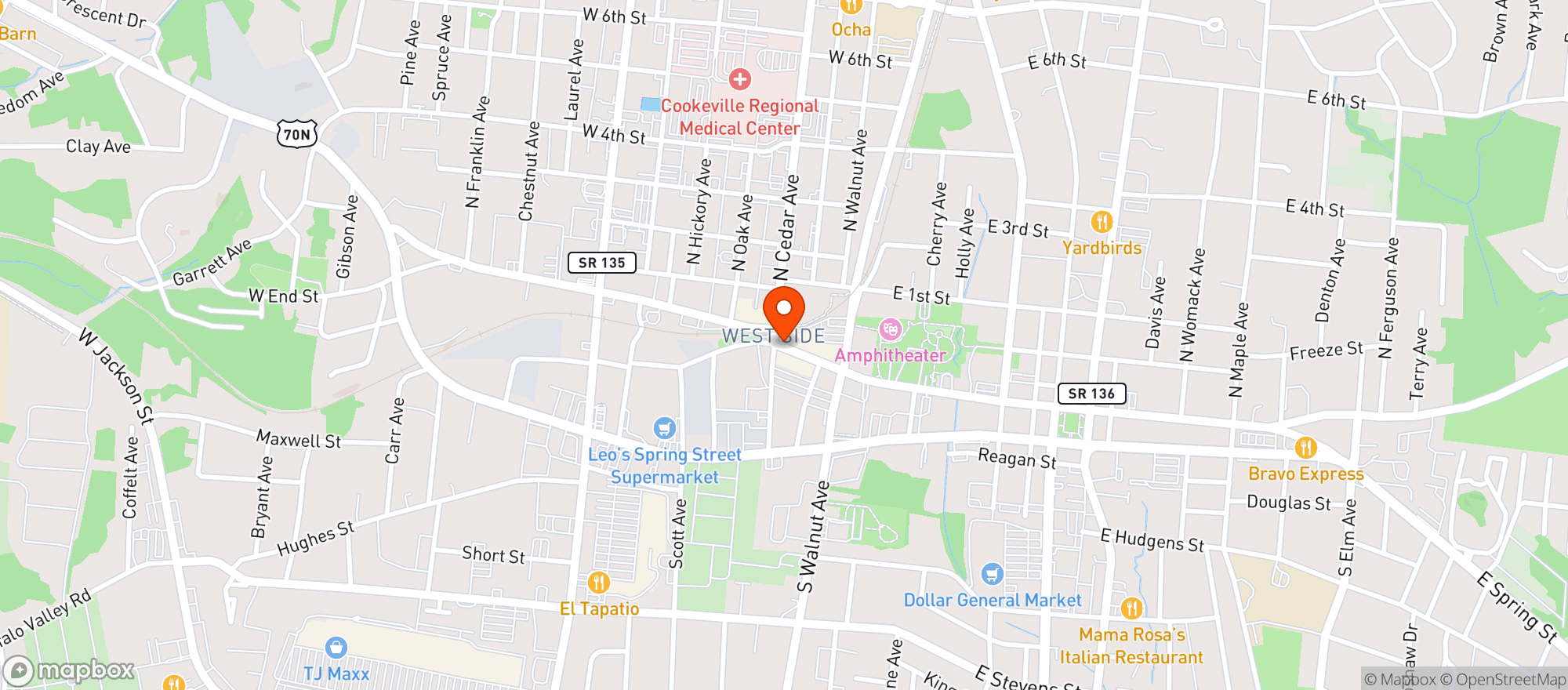 Map showing Crawdaddys Bar & Grill