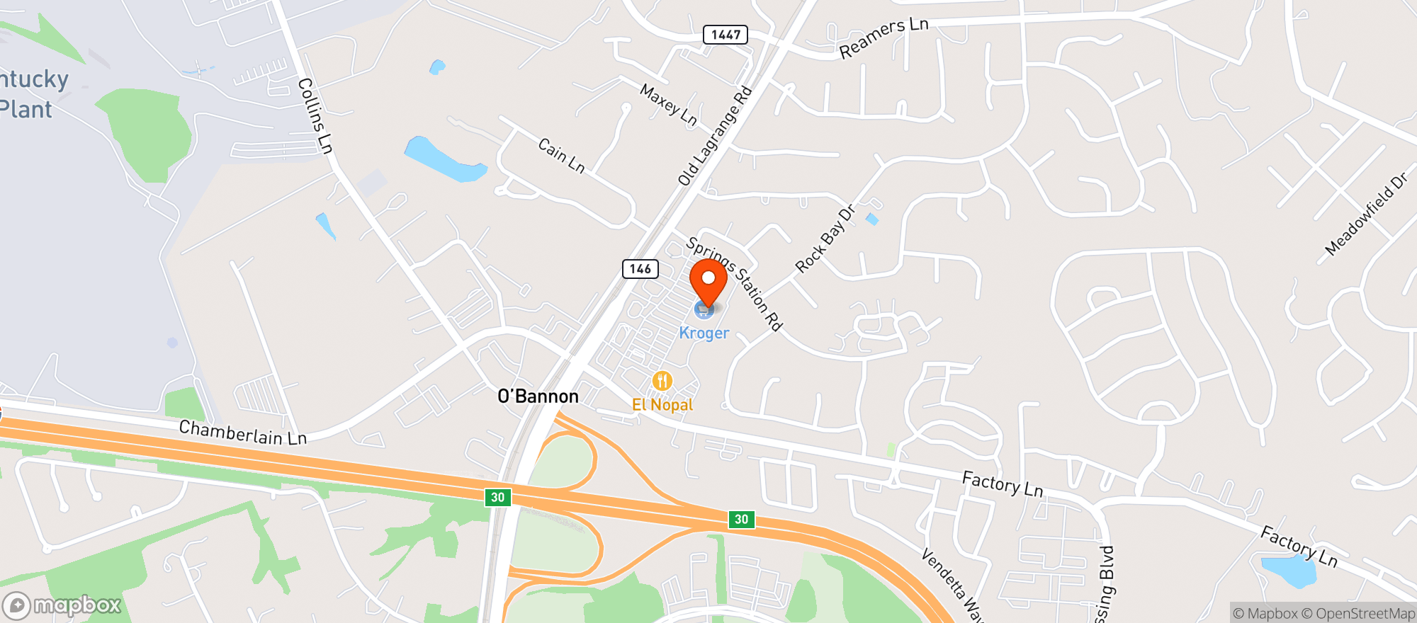 Map showing Kroger
