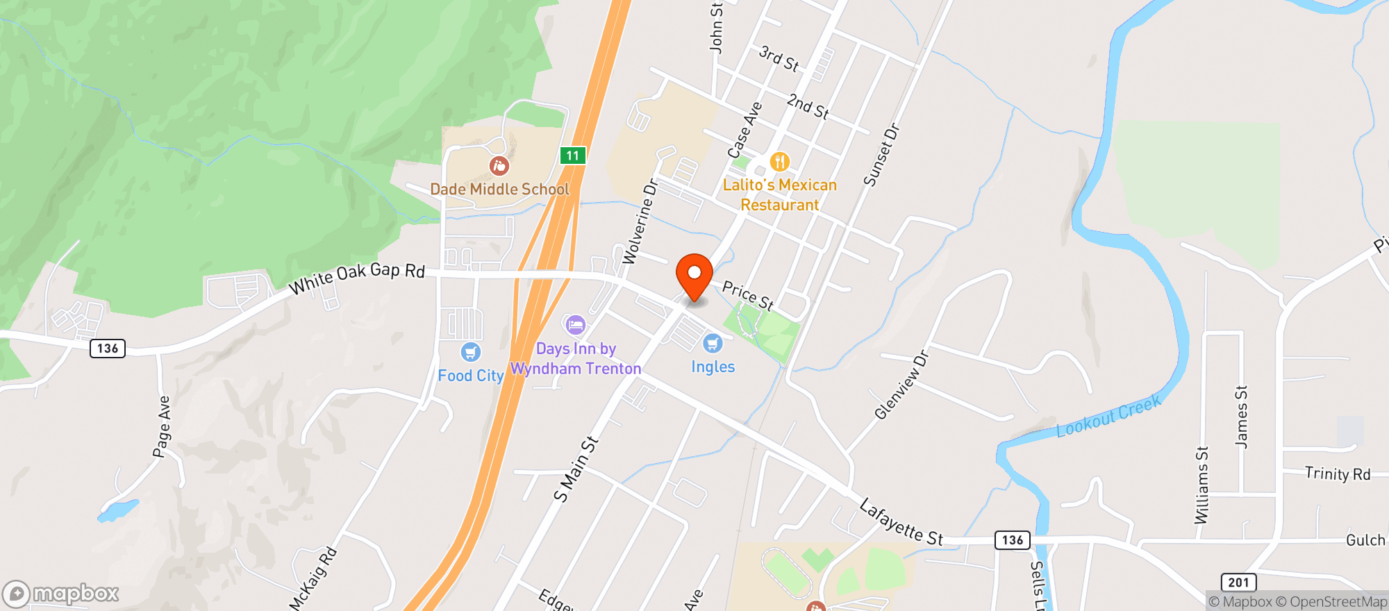 Map showing Circle K #2723528