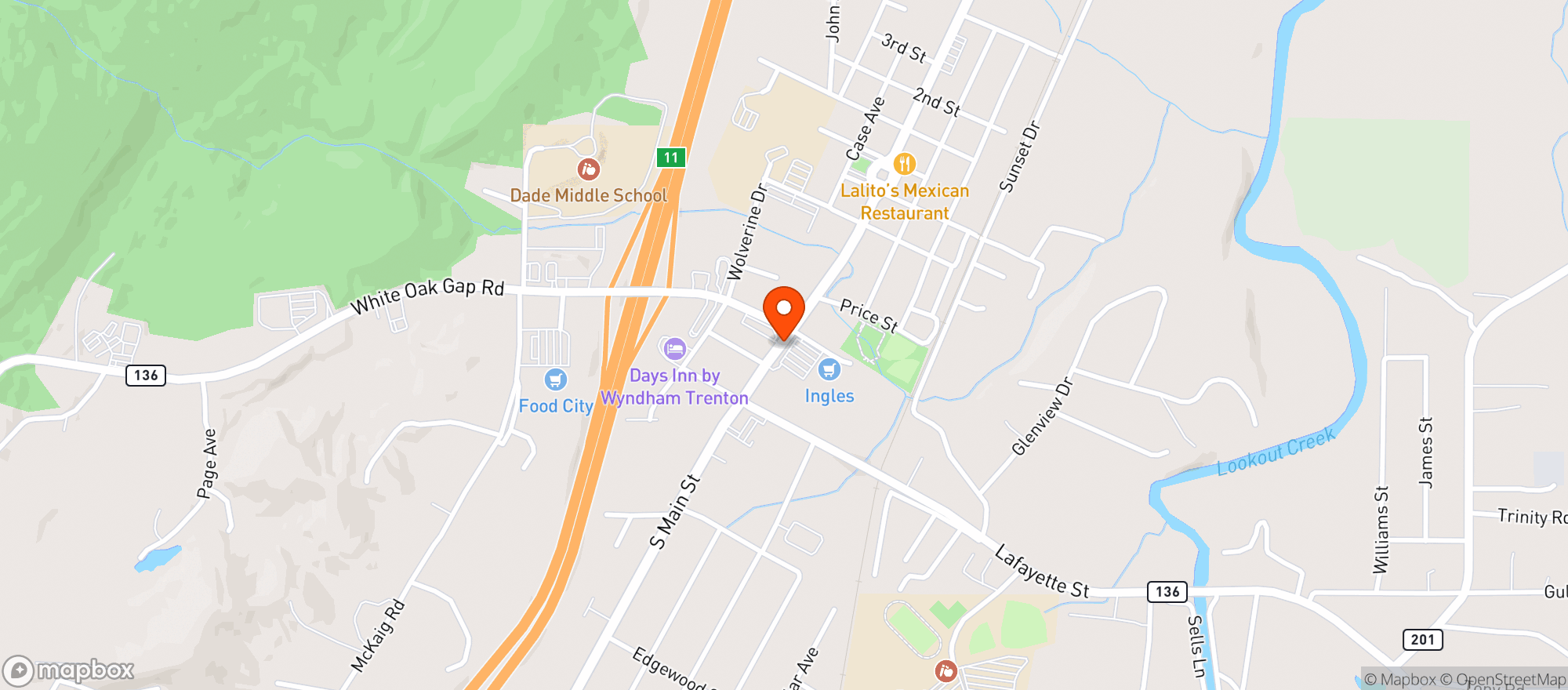 Map showing Trenton Tobaco & Beer