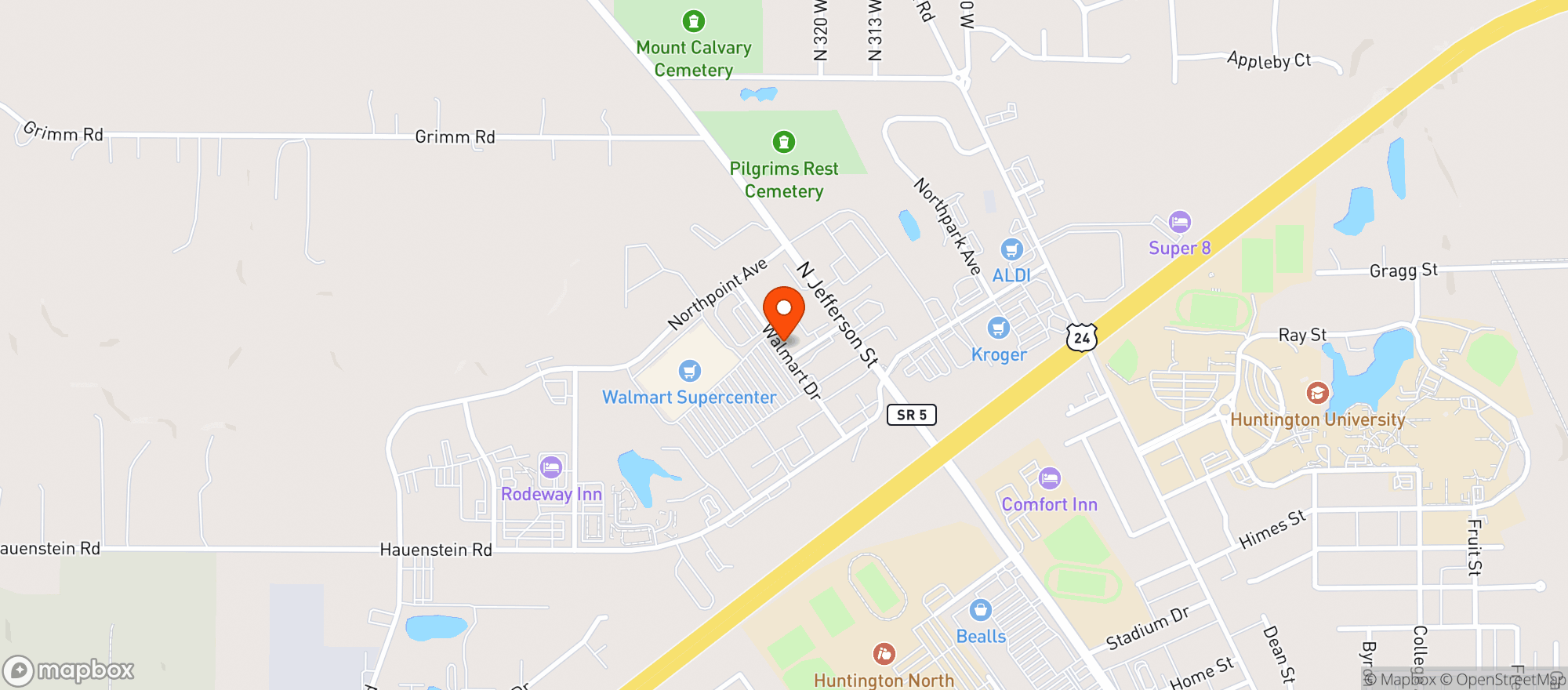 Map showing Walmart Supercenter