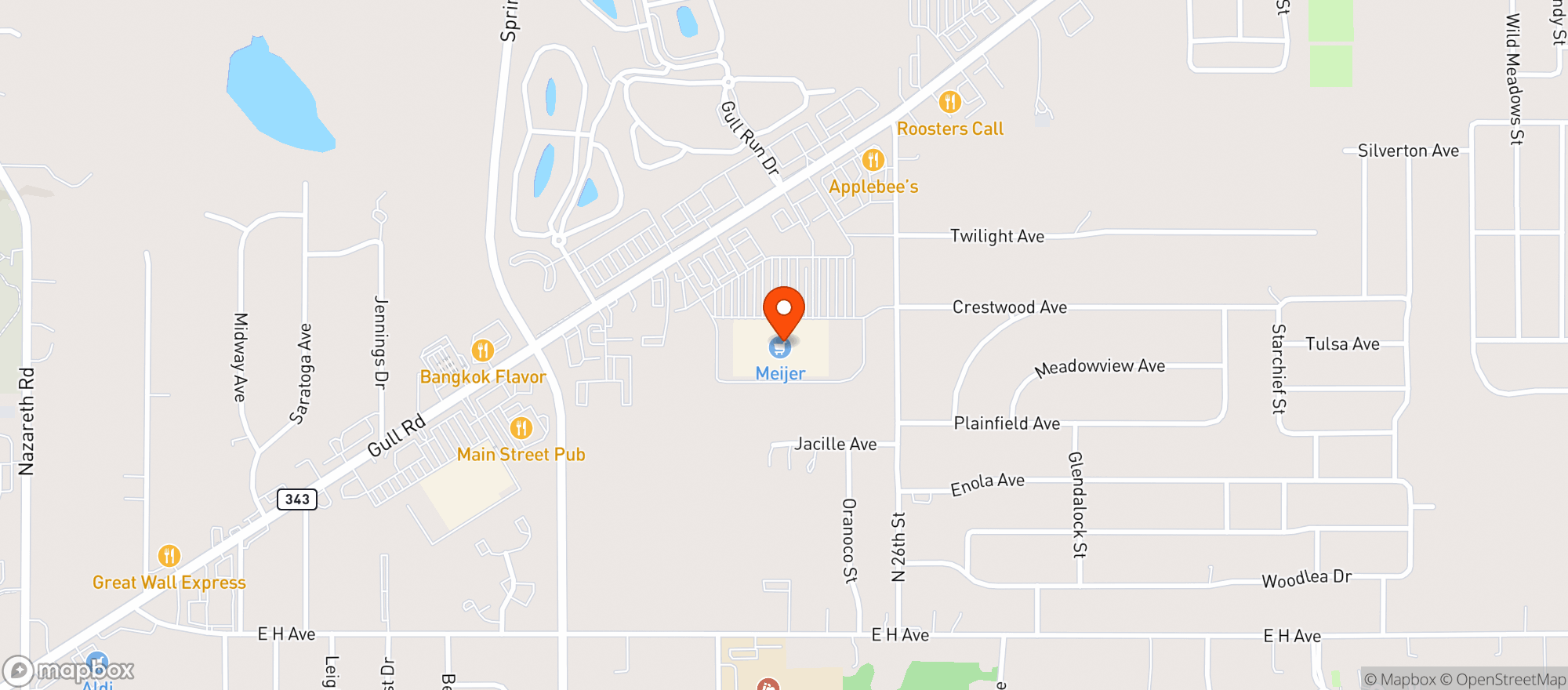 Map showing Meijer