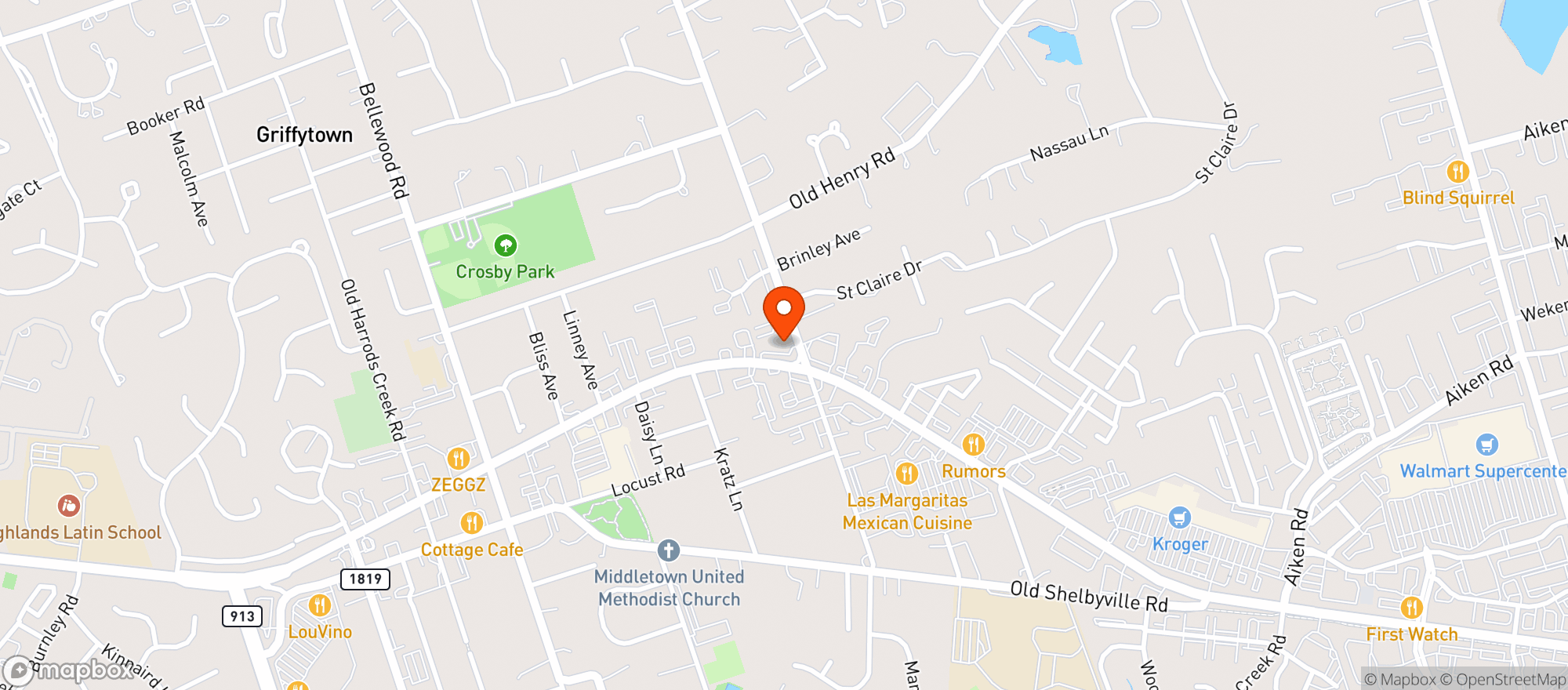Map showing Cox's Smokers Outlet