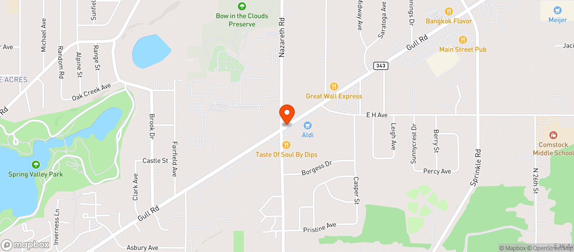 Map showing Skymint Kalamazoo