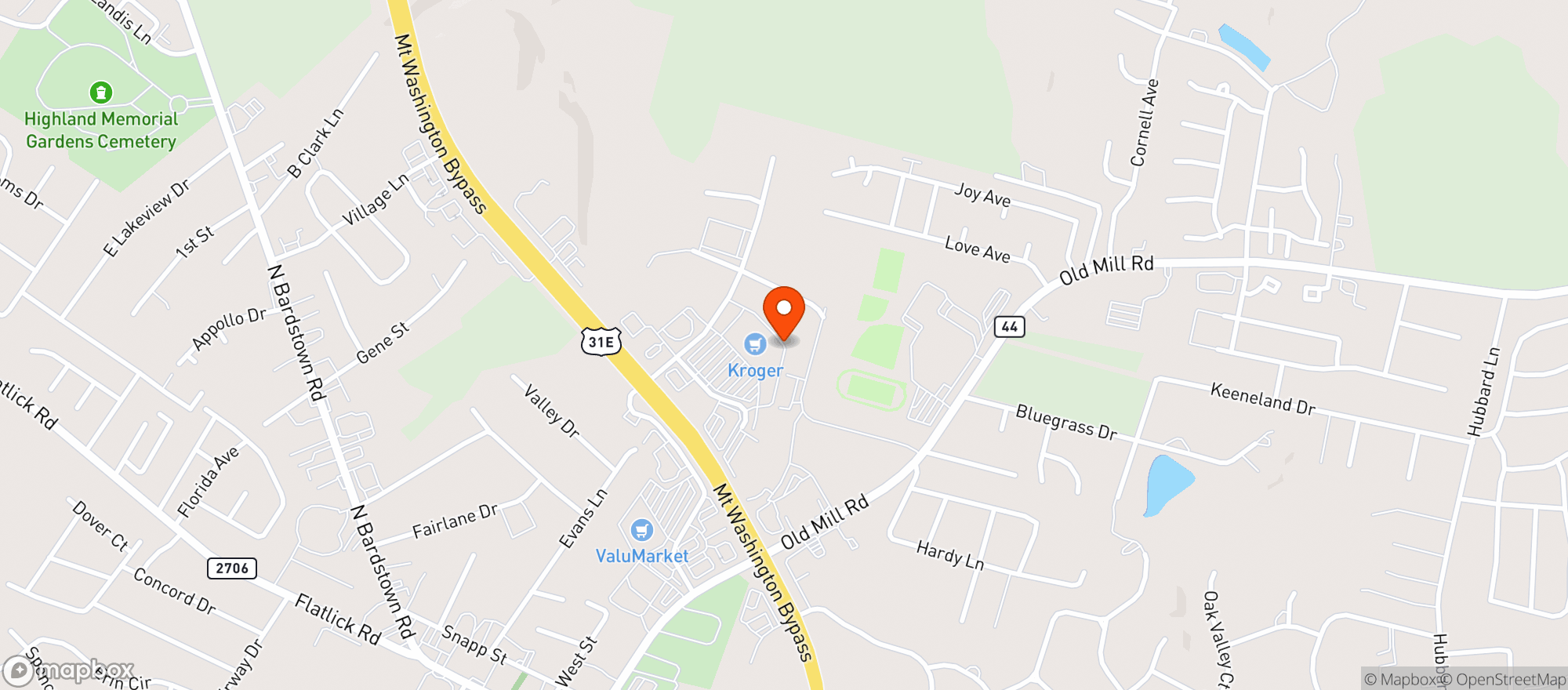 Map showing Kroger