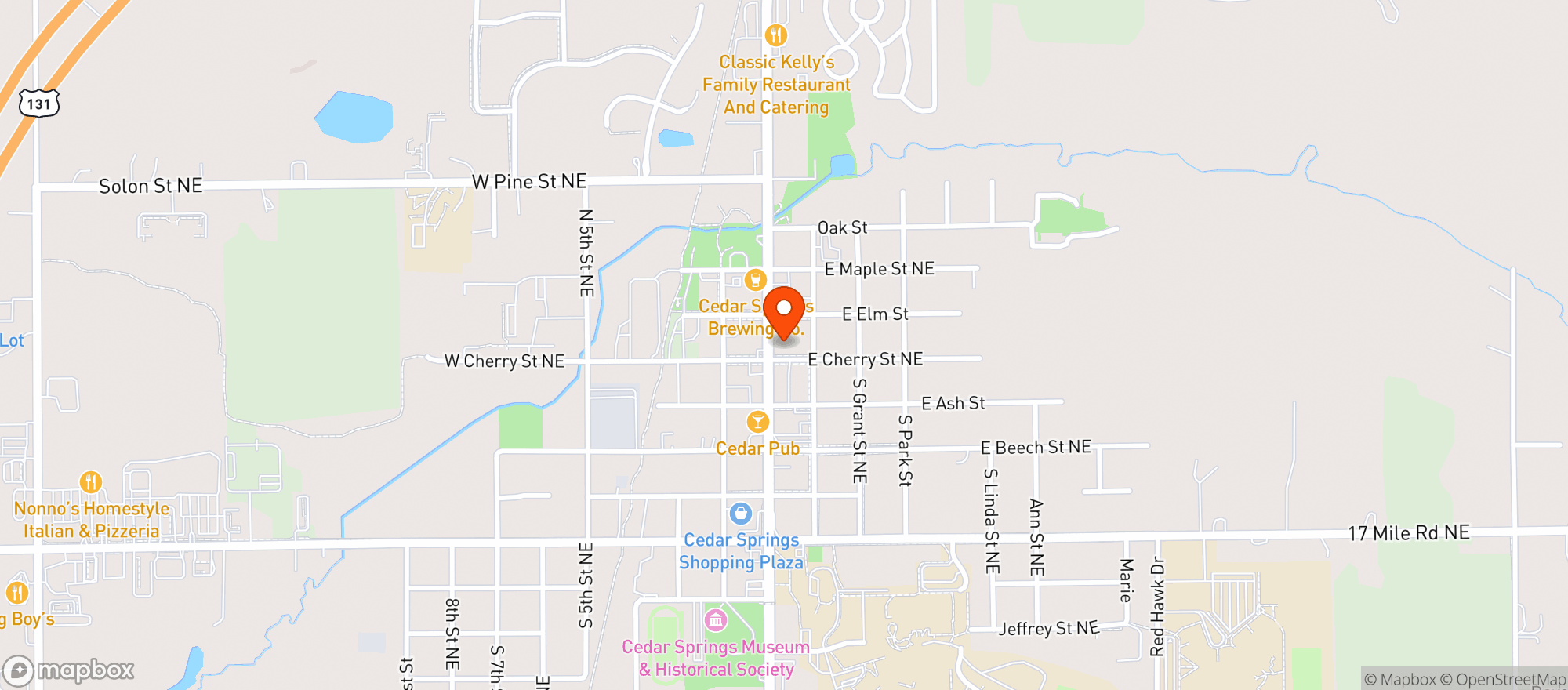Map showing Lume - Cedar Springs