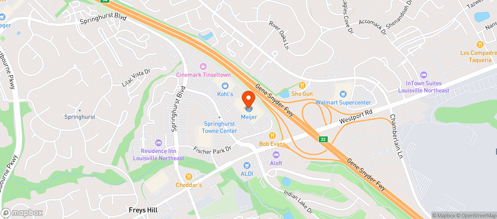 Map showing Meijer