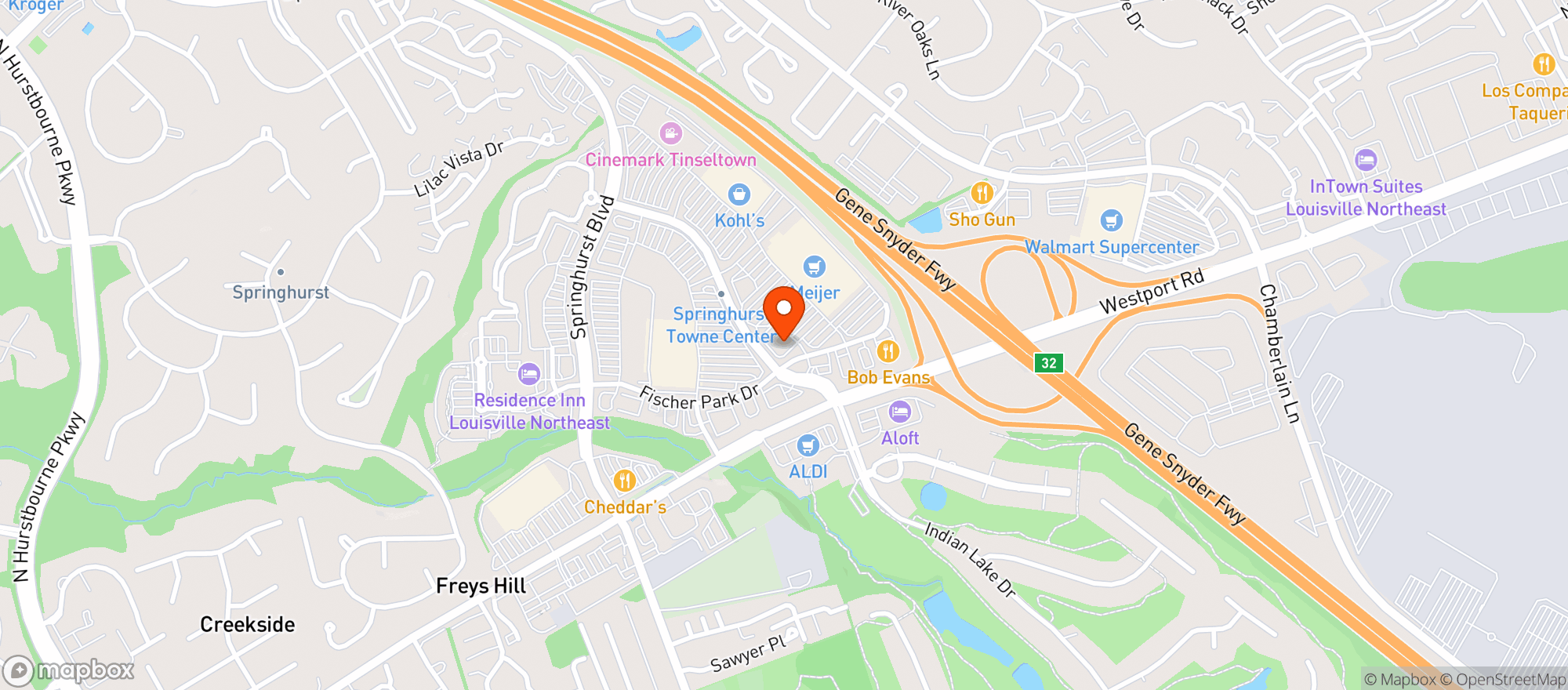 Map showing Vitamin Shoppe - Springhurst