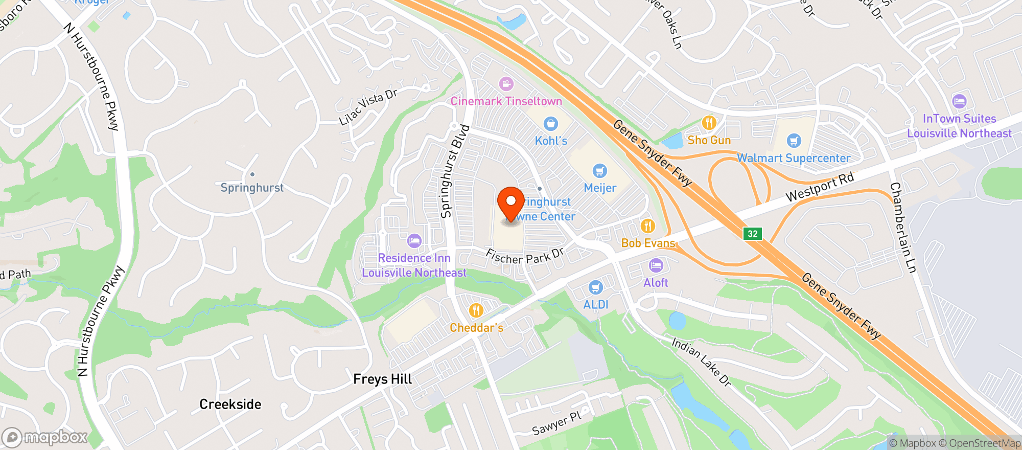 Map showing Target - Springhurst