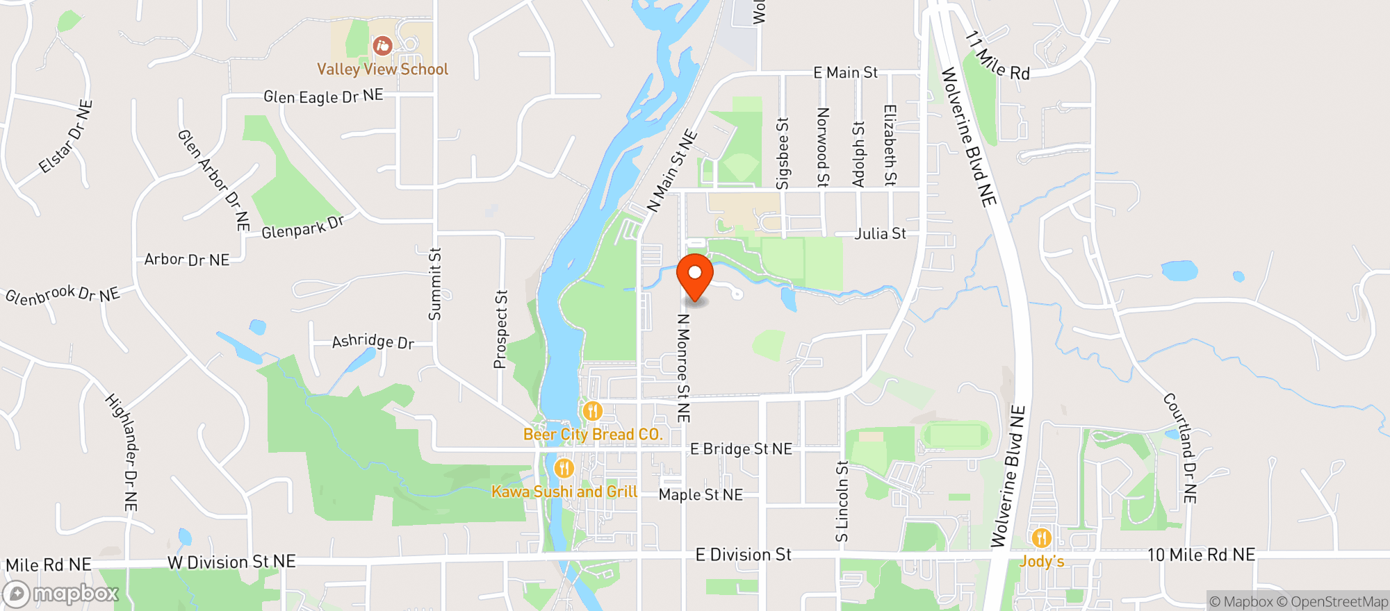 Map showing Algoma Liquor