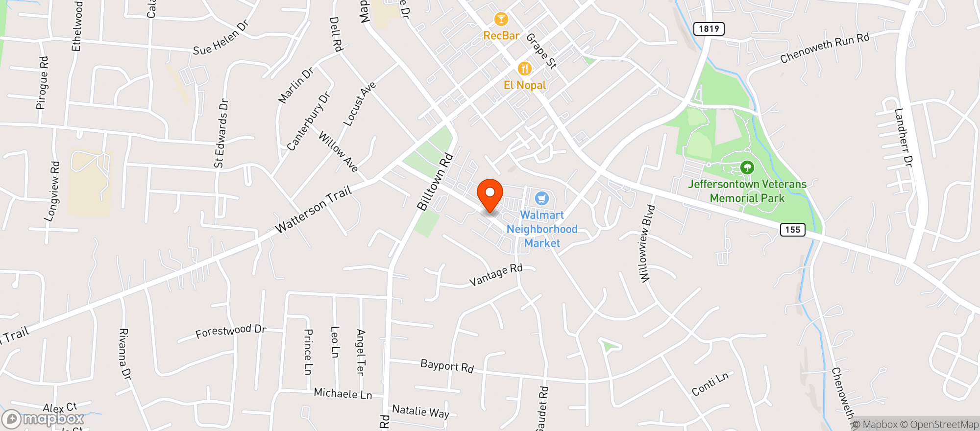 Map showing Walmart Neighborhood Market
