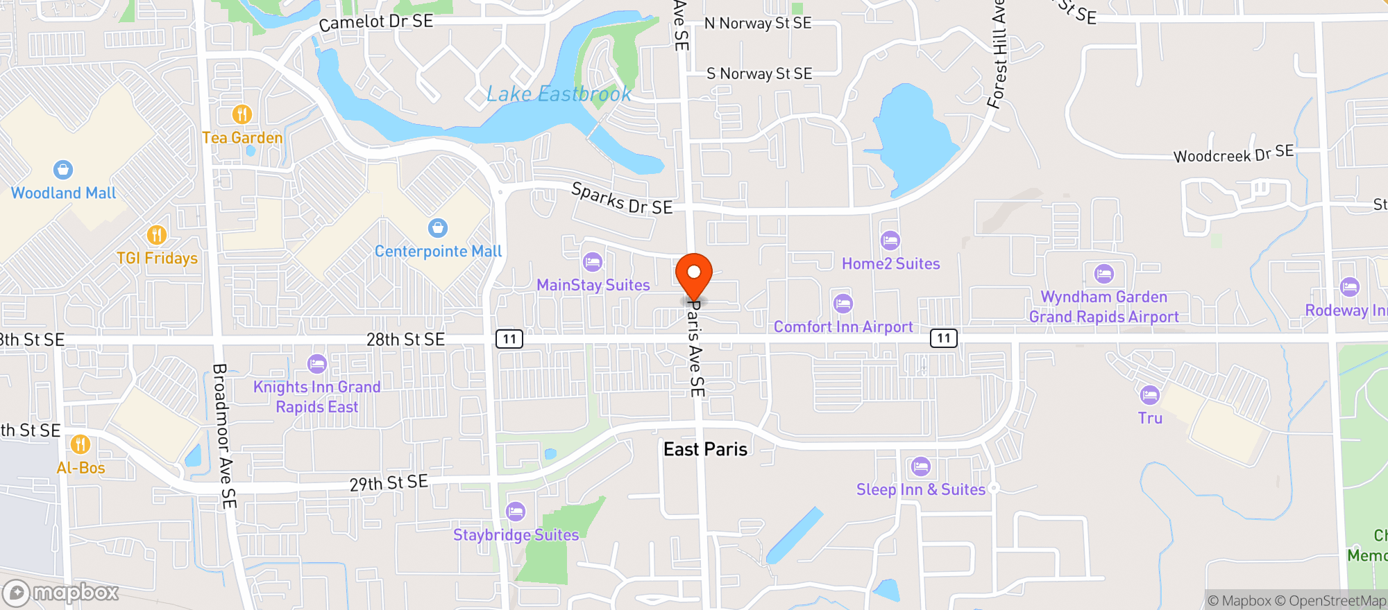 Map showing Cantina Mexican Grill
