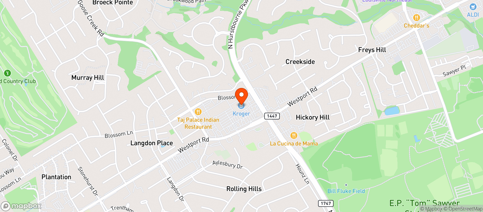 Map showing Kroger