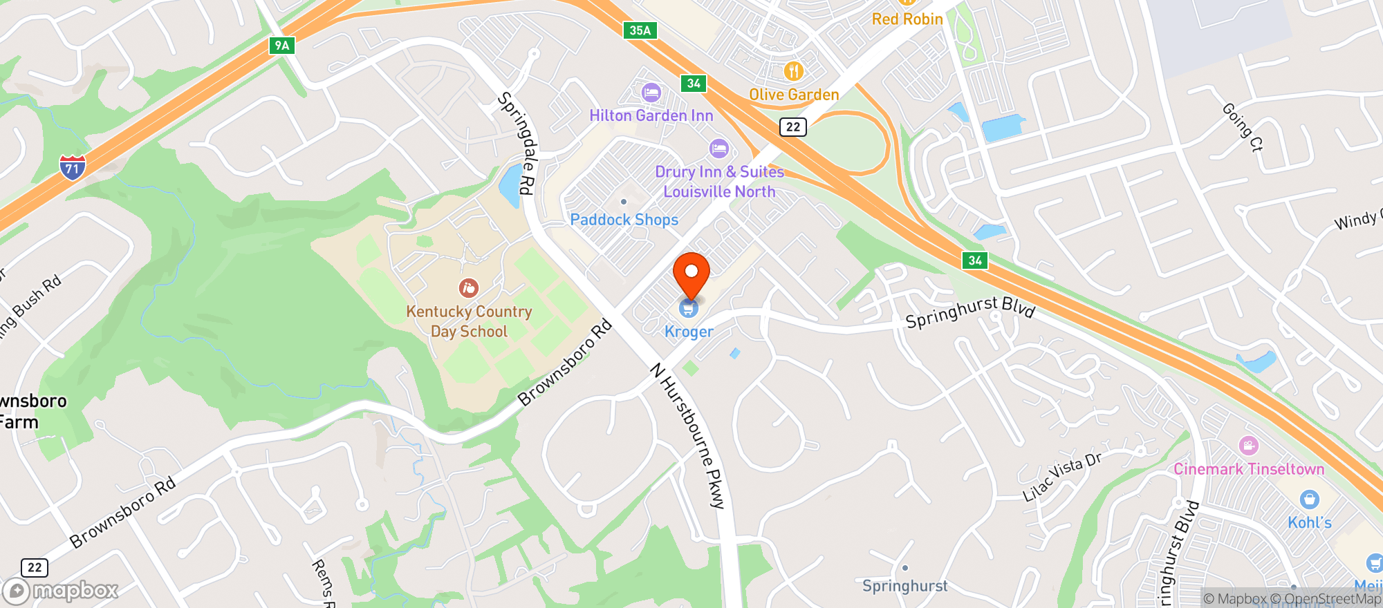 Map showing Kroger
