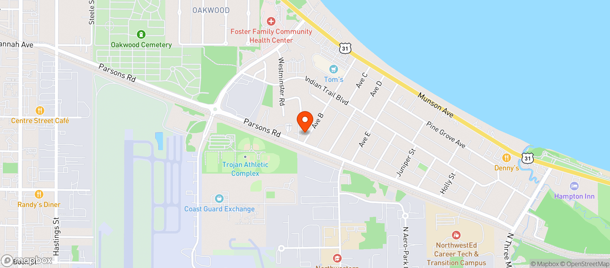 Map showing Green Pharm Traverse City