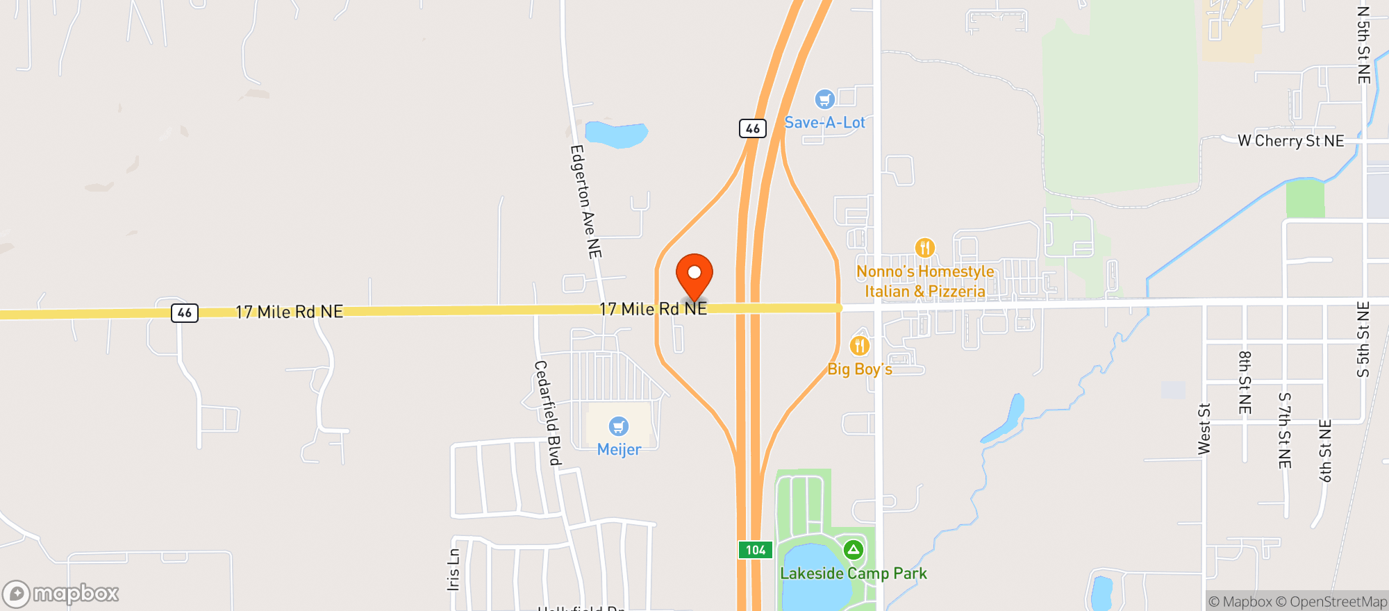 Map showing Meijer