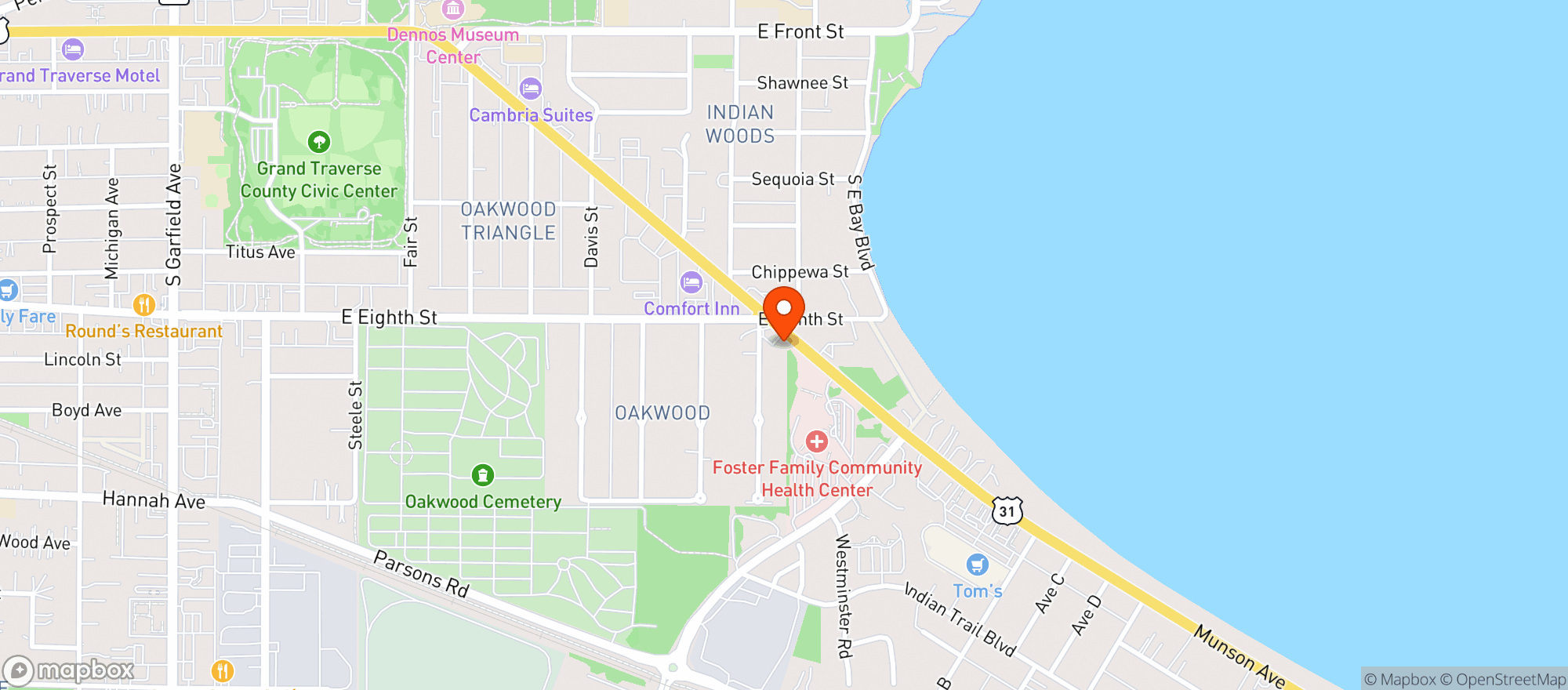 Map showing House Of Dank Traverse City