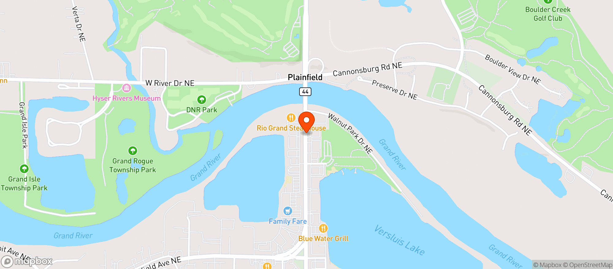 Map showing Riverside Liquors