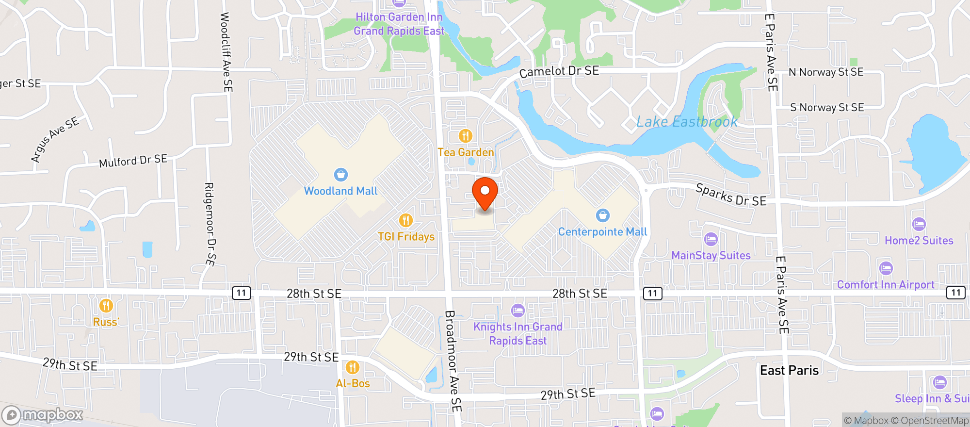 Map showing Beer City Bread Co