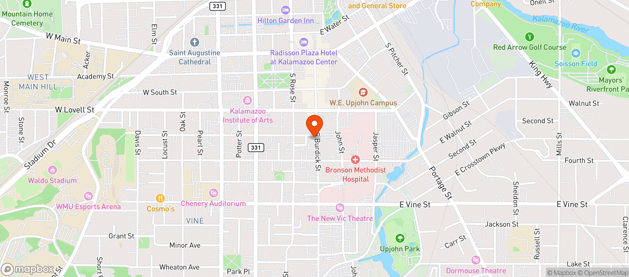 Map showing Blue Dolphin